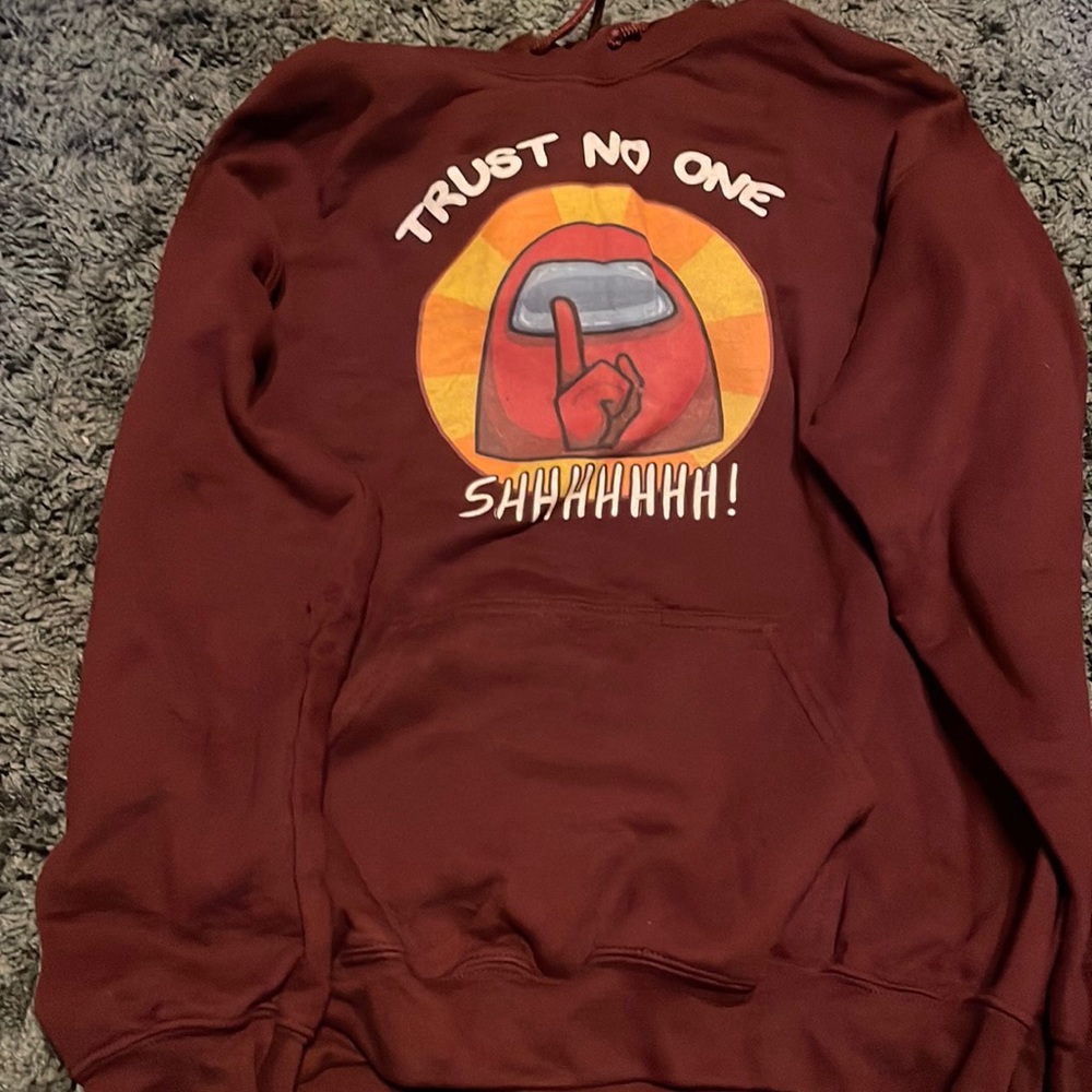 Among us burgundy hoodie. Size Medium. Never worn